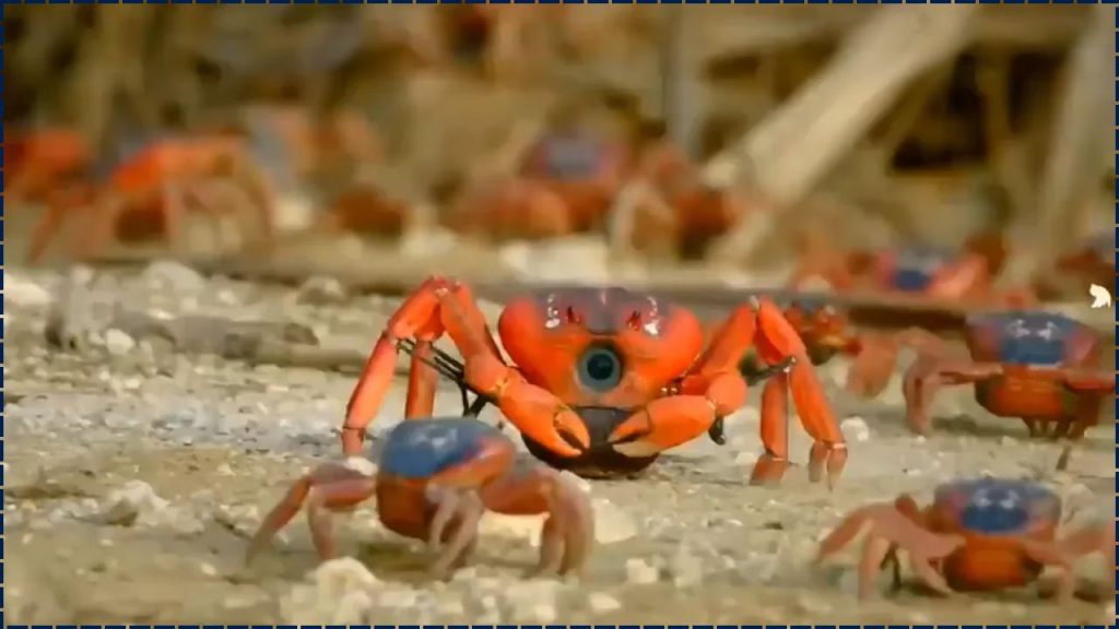 Robot Cangrejo Se Enfrenta A Cangrejos Reales